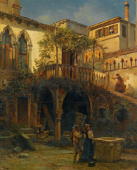 Friedrich Paul Nerly Hof in Venedig Germany oil painting art
